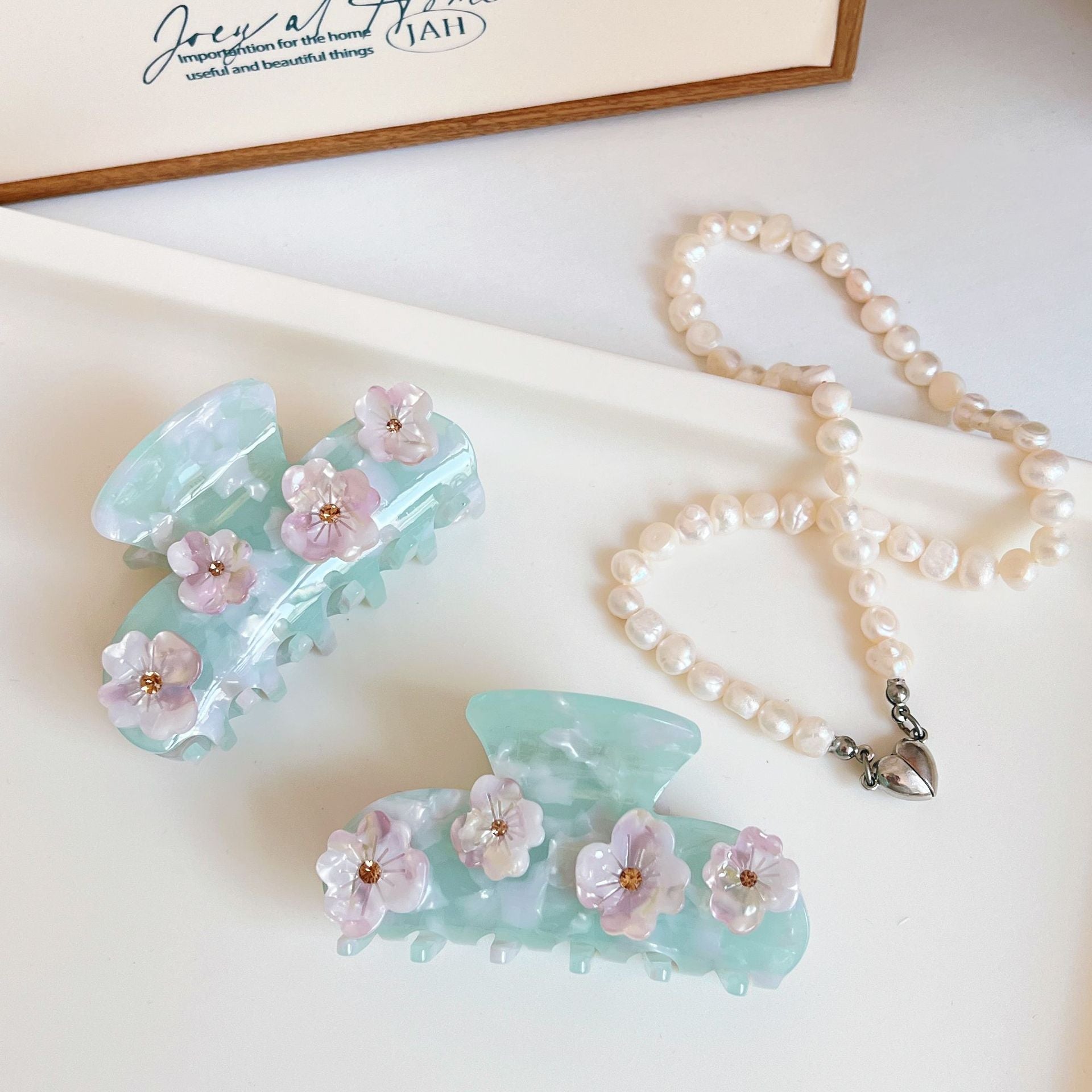 Ice Blue Rhinestone Hair Claws - DippedShop Wholesale - #7187