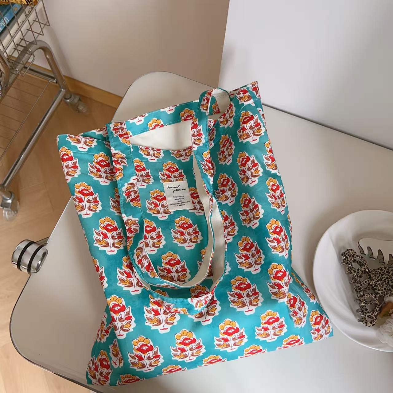 Flower Color Block Tote Bag - DippedShop Wholesale - #7315