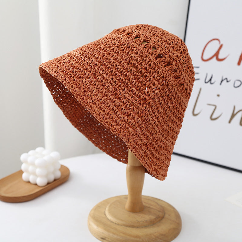 Straw Hollow Bucket Hat - DippedShop Wholesale - #6499