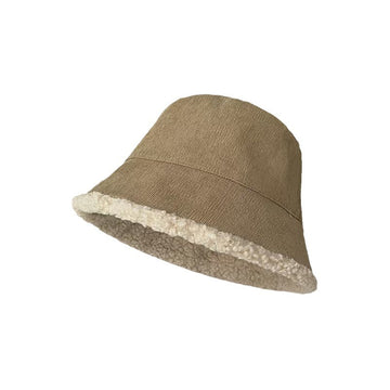 Minimalist Thicken Warm Lamb Wool Bucket Hat DP25H736