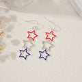 Hiphop USA Flag Love Heart Pendant Hook Earrings 8ZA6JER306L
