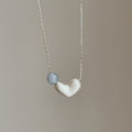 Danity Beaded Heart Square Charm Choker Necklace 6W6JNC446
