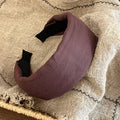 Simple Linen Plaid Soft Padded Wide Headband 6W6HBD374