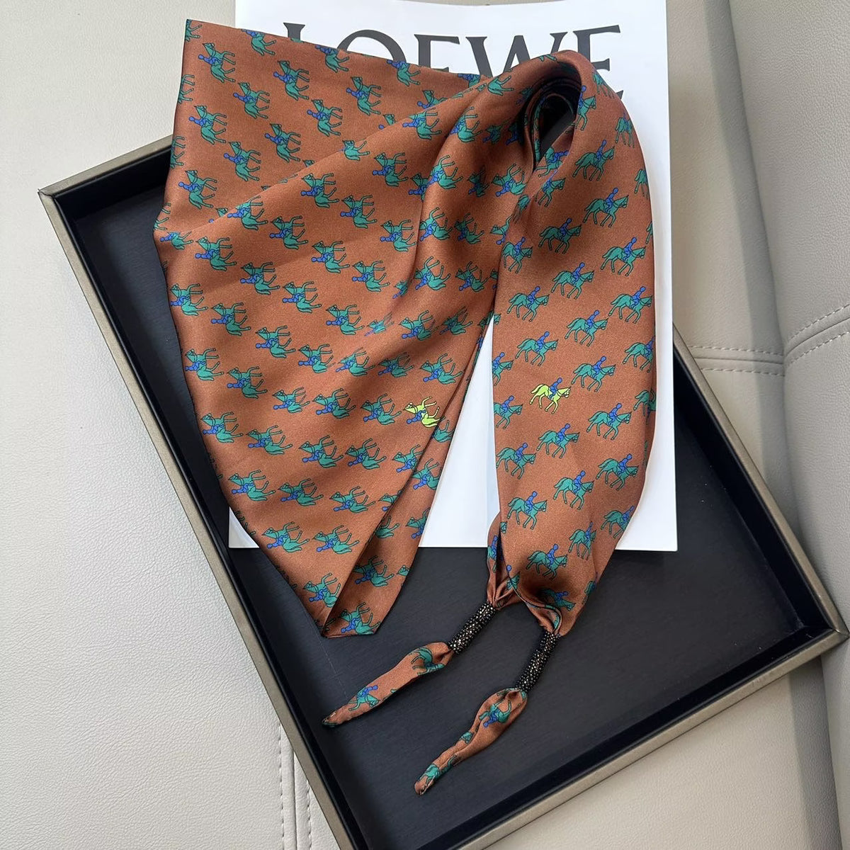 Cashew Print Silk Scarf - DippedShop Wholesale - #2611