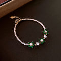 Stylish Gold Plated Square Rhinestones Chain Bracelet 6W6JBR710