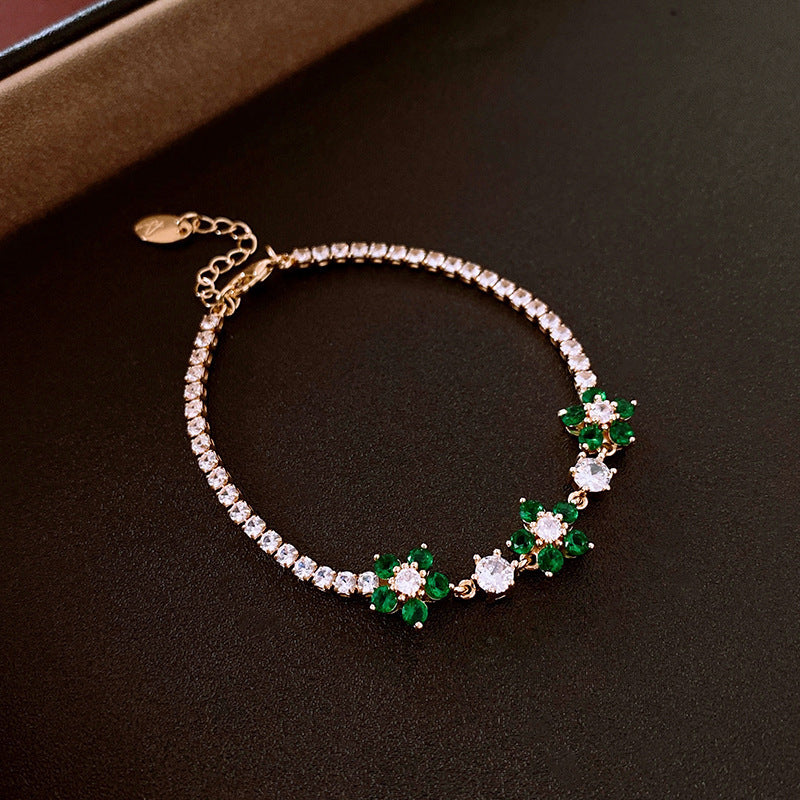 Stylish Gold Plated Square Rhinestones Chain Bracelet 6W6JBR710