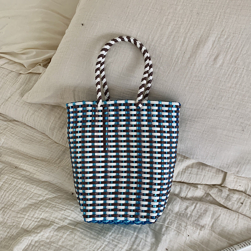 Minimalist Solid Color Hollow Hand Woven Handbag 8CW6BBG523L