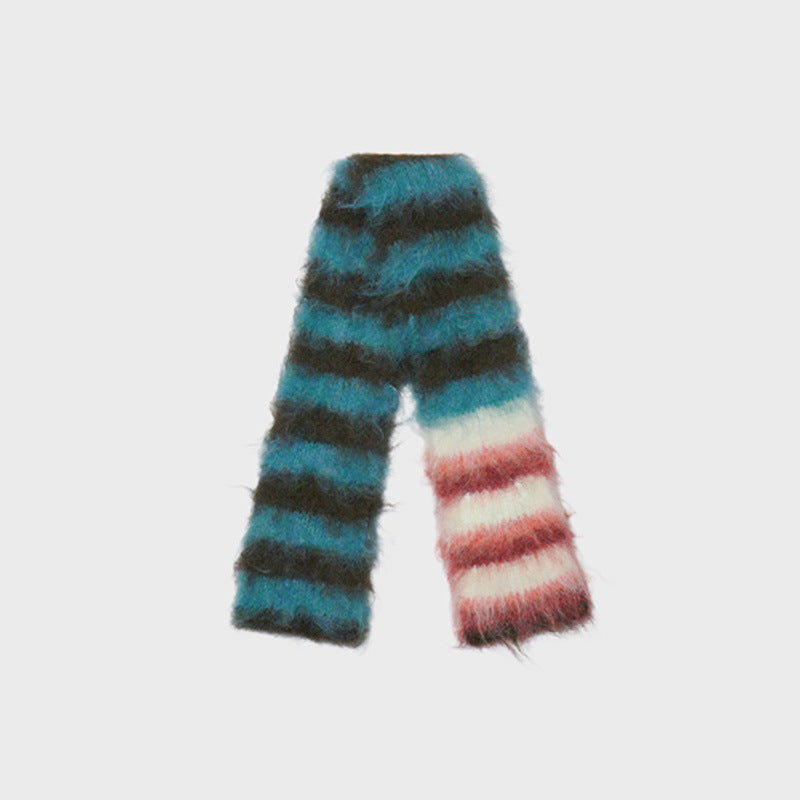 Trendy Color Block Striped Knit Scarf 6W6NSW265