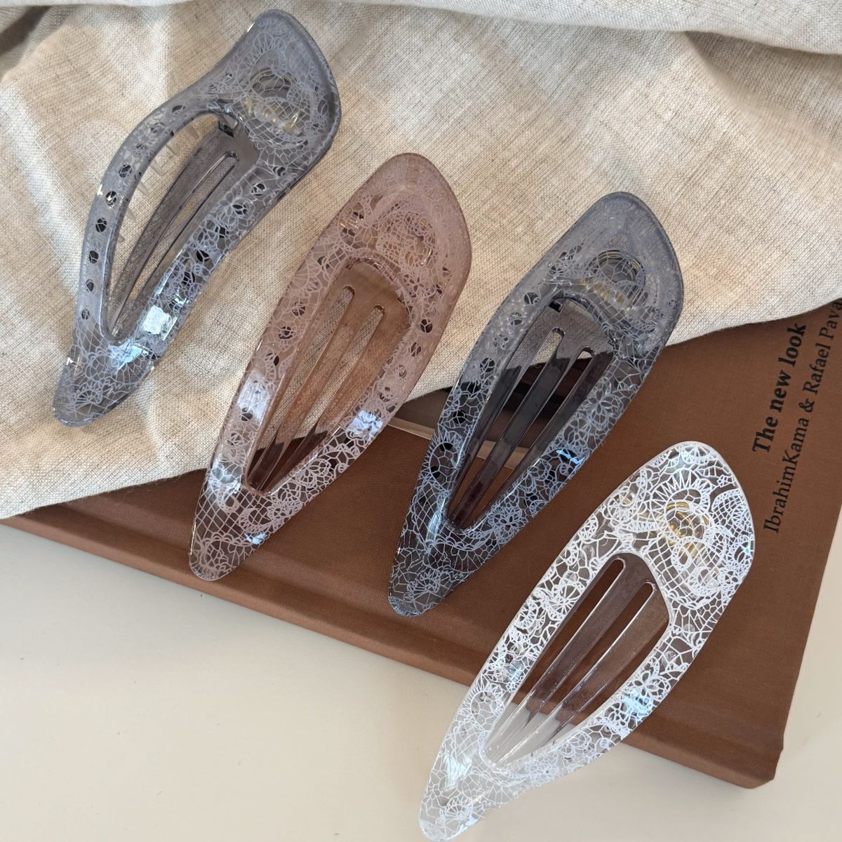 Lace Hollow Out Large Duckbill Hair Clip 6W6HCP1679
