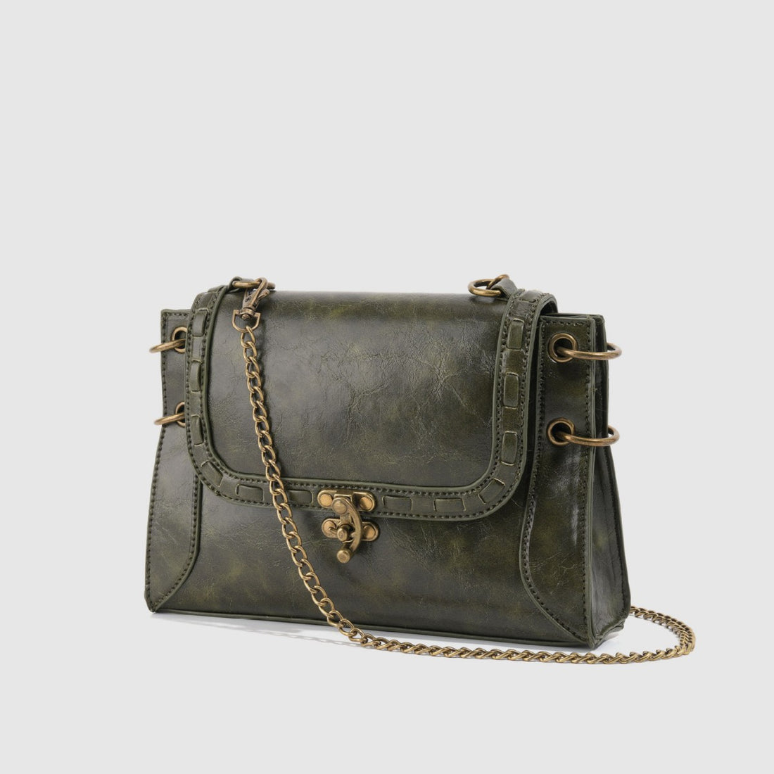 Square Leather Shoulder Bag - DippedShop Wholesale - #5923