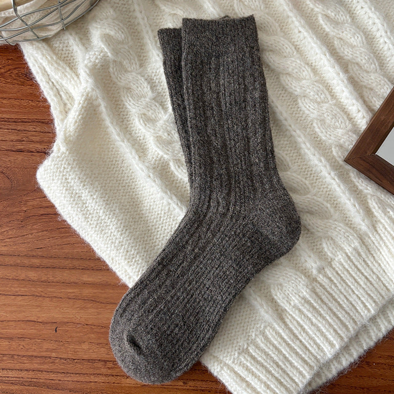 Simple Cable Knit Wool Blend Warm Crew Socks 6W8FSO540