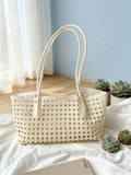 Woven Hollow Out Tote Bag - DippedShop Wholesale - #4259
