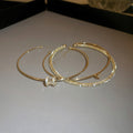 Retro Gold Plated Rhinestones Open Bracelet 6W6JBR713