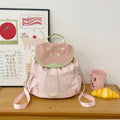 Cute Bowknot Embroidery Flap Drawstring Backpack 6S10BBG1447