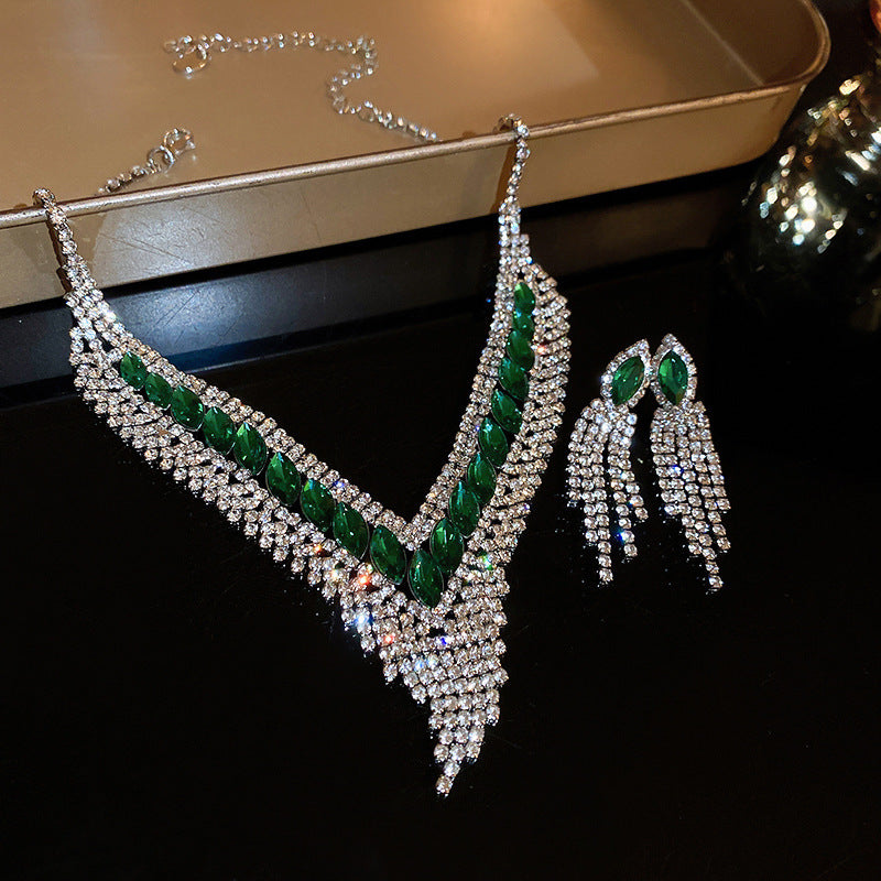 Stylish Rhinestones Tassel Choker Necklace 6W6JNC978