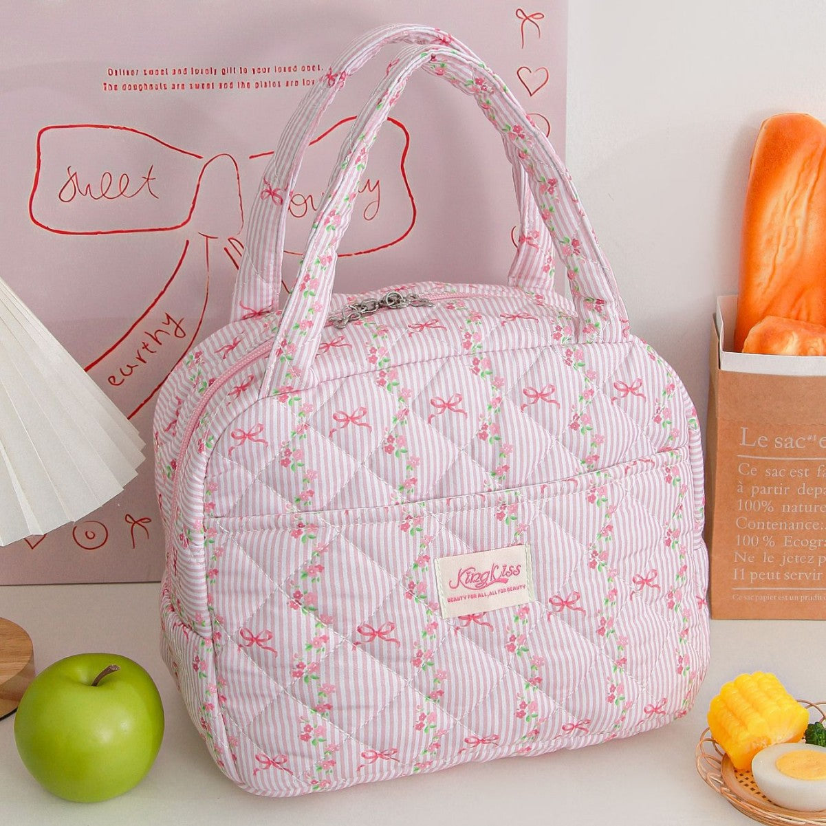 Strawberry Quilted Cosmetic Bag - DippedShop Wholesale - #0163