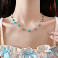 Boho Style Heart Turquoise Choker Necklace 6W6JNC967