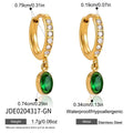 Trendy Cubic Zirconia Teardrop Dangle Hoop Earrings 6W6JER599
