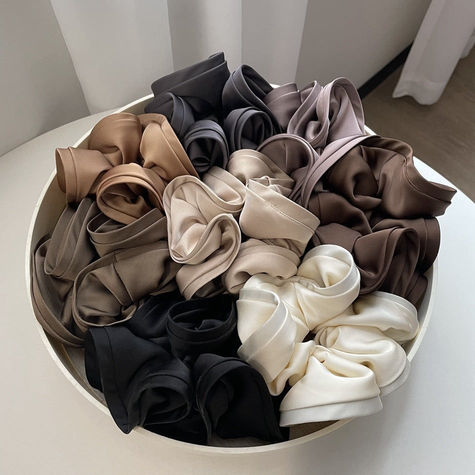 Elegant Solid Color Ruffled Hair Scrunchies 6W6HSR326