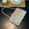 Luxury Handmade Shell Pearl Chain Square Evening Bag 8BW6BBG415