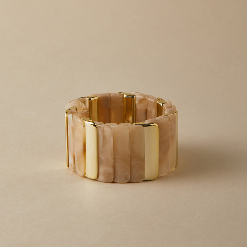 Gold Geometric Stretch Bracelet - DippedShop Wholesale - #8547
