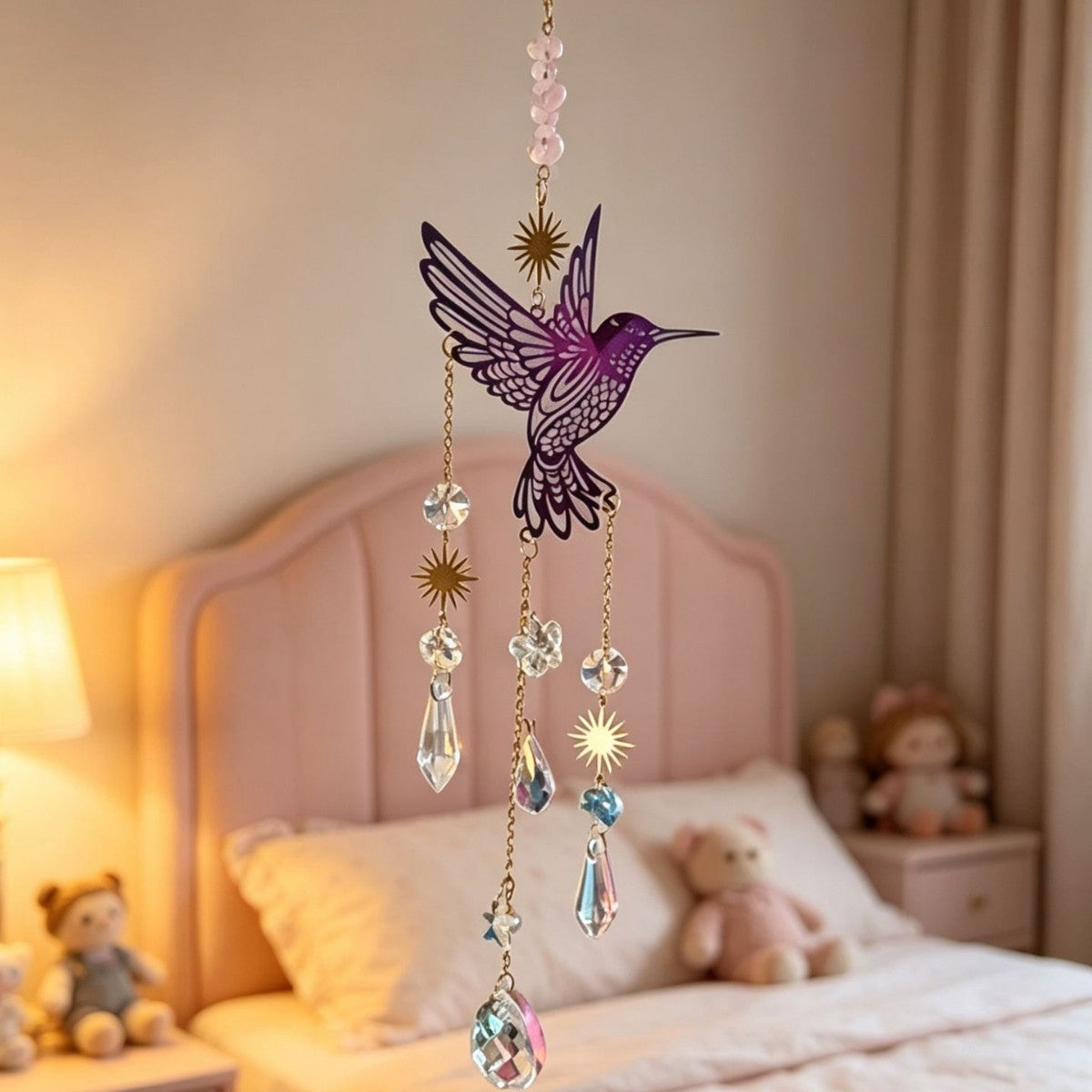 Hummingbird Crystal Prism Wind Chime Sun Catcher 6H7HLS208