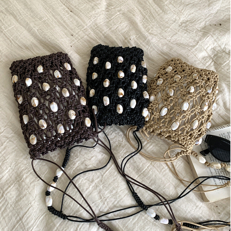 Trendy Hand Made Hollow Beaded Statement Crossbody Bag 8CW6BBG526L
