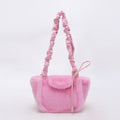 Simple Solid Color Imitation Rabbit Fur Shoulder Bag 6W10BBG1928