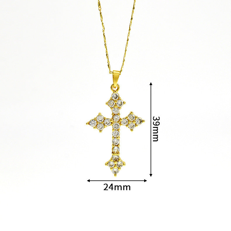 Gold Plated Cross Necklace - DippedShop Wholesale - #4547