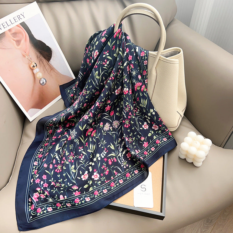 Fresh Floral Print Headscarf Square Scarf MK2BW6W6NSI07