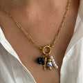 Trendy Gold Plated Pearl Grape Pendant Necklace 6W6JNC417L