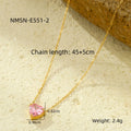 Cubic Zirconia Heart Pendant Choker Necklace 6W6JNC392L