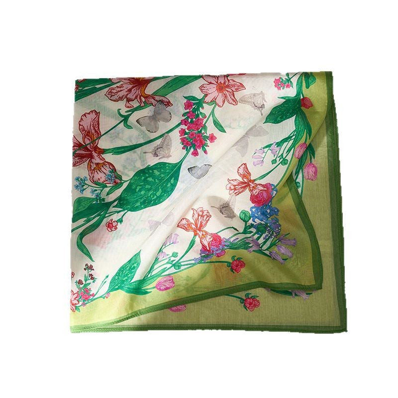 Flower Print Square Scarf - DippedShop Wholesale - #8451