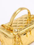 Elegant Gold Quilted Crossbody Bag - DippedShop Wholesale - #8595