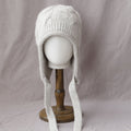 Solid Layered Cable Knit Earflap Bonnet 6W6HAT701