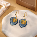 Retro Flower Enamel Dangle Earrings - DippedShop Wholesale - #2195