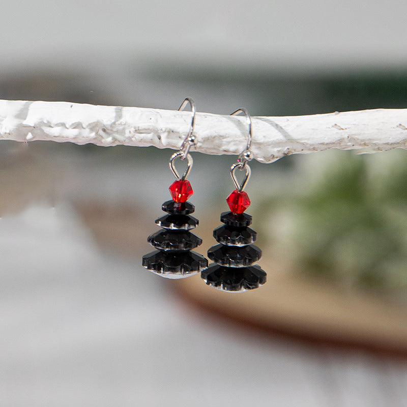 Stylish Crystal Christmas Tree Pendant Choker Necklace 6W6JNC879