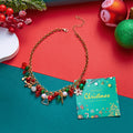 Christmas Santa Snowflake Pearl Charm Necklace 6W6JNC873