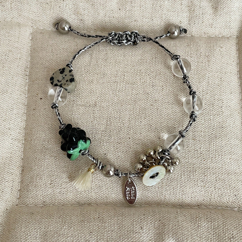 Boho Style Natural Stone Beaded Braided Bracelet 6W6JBR339