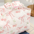 Bowknot Floral Ruffled Cosmetic Bag - DippedShop Wholesale - #0883