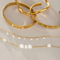 Minimalist Gold Plated Cubic Zirconia Bangle Bracelet 6W6JBR598