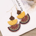 Boho Geometric Wooden Dangle Earrings - DippedShop Wholesale - #9123