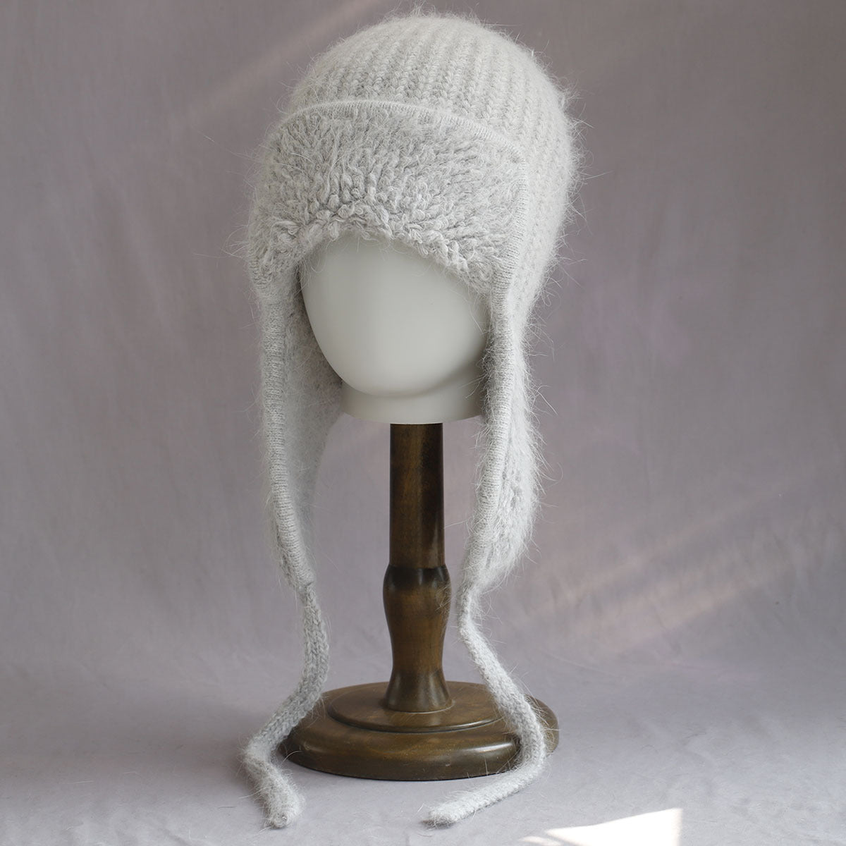 Sweet Solid Angora Trapper Knit Beanie 6W6HAT697
