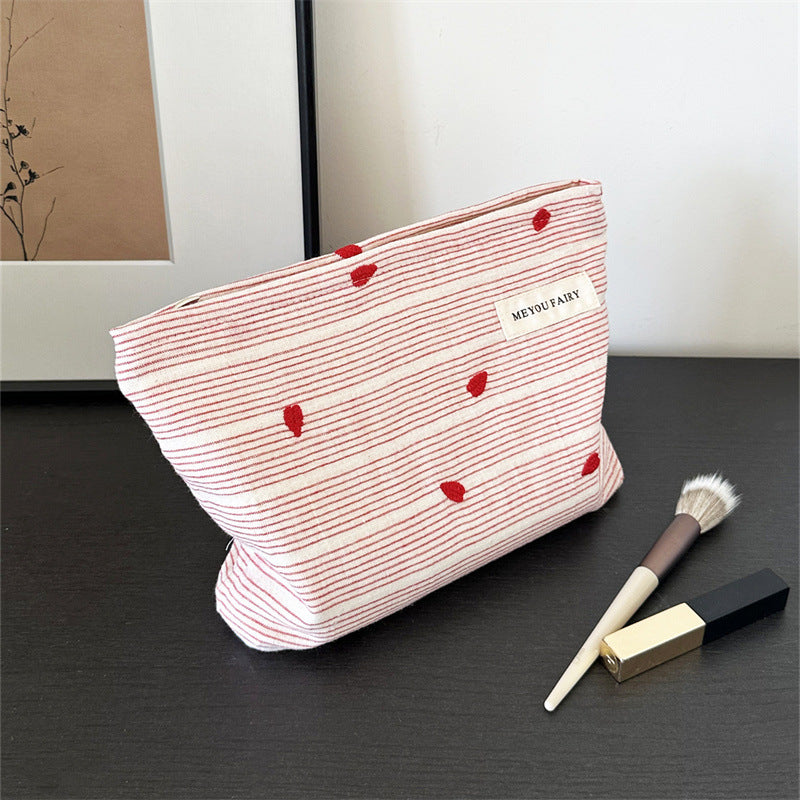 Striped Color Block Makeup Bag - DippedShop Wholesale - #9235