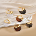 Irregular Resin Hoop Earrings - DippedShop Wholesale - #5667