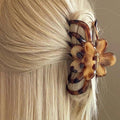 Stylish Leopard Print Flower Large Hair Claw 6W6HCP1651