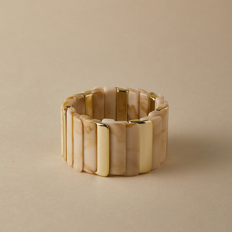 Gold Geometric Stretch Bracelet - DippedShop Wholesale - #1315