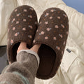 Fresh Floral Print Soft Plush Indoor Slippers 6W8FSP229