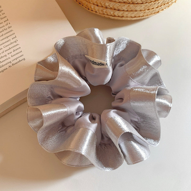 Silver Satin Scrunchies - DippedShop Wholesale - #6147
