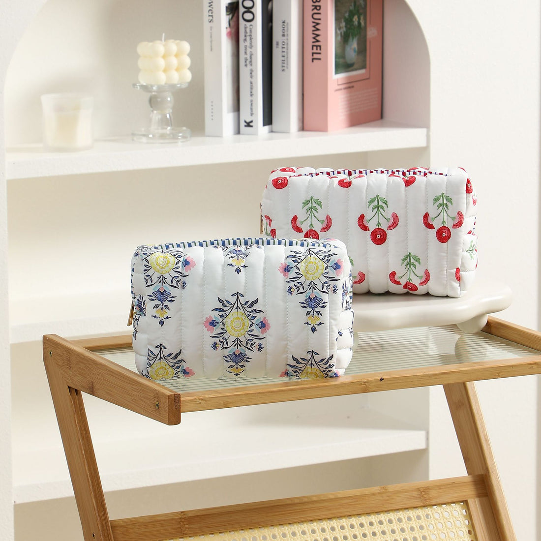 Vintage Floral Large Cosmetic Bag - DippedShop Wholesale - #4307